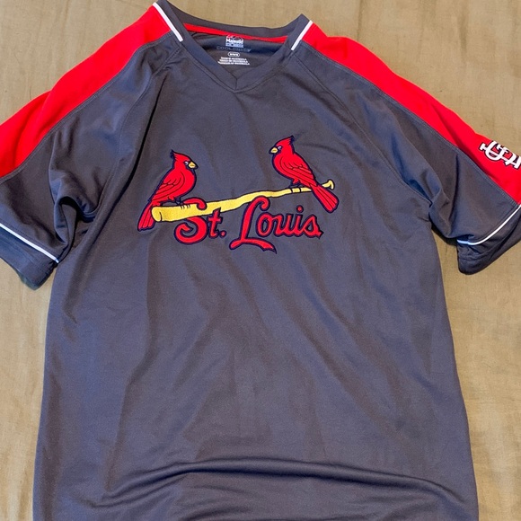 Majestic Red and Gray St. Louis Cardinals Shirt - Picture 1 of 4